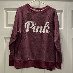 PINK super soft sweat shirt, maroon color